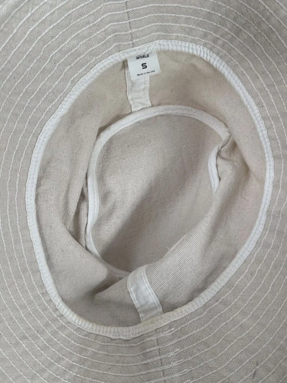 Everybody.World Cream Recycled Cotton Canvas Bucket Hat S